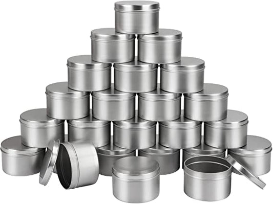 Moretoes 24 Pack Candle Tins 8oz Round Metal Tins with Lids for Candle Making, Arts Crafts, Storage image 0