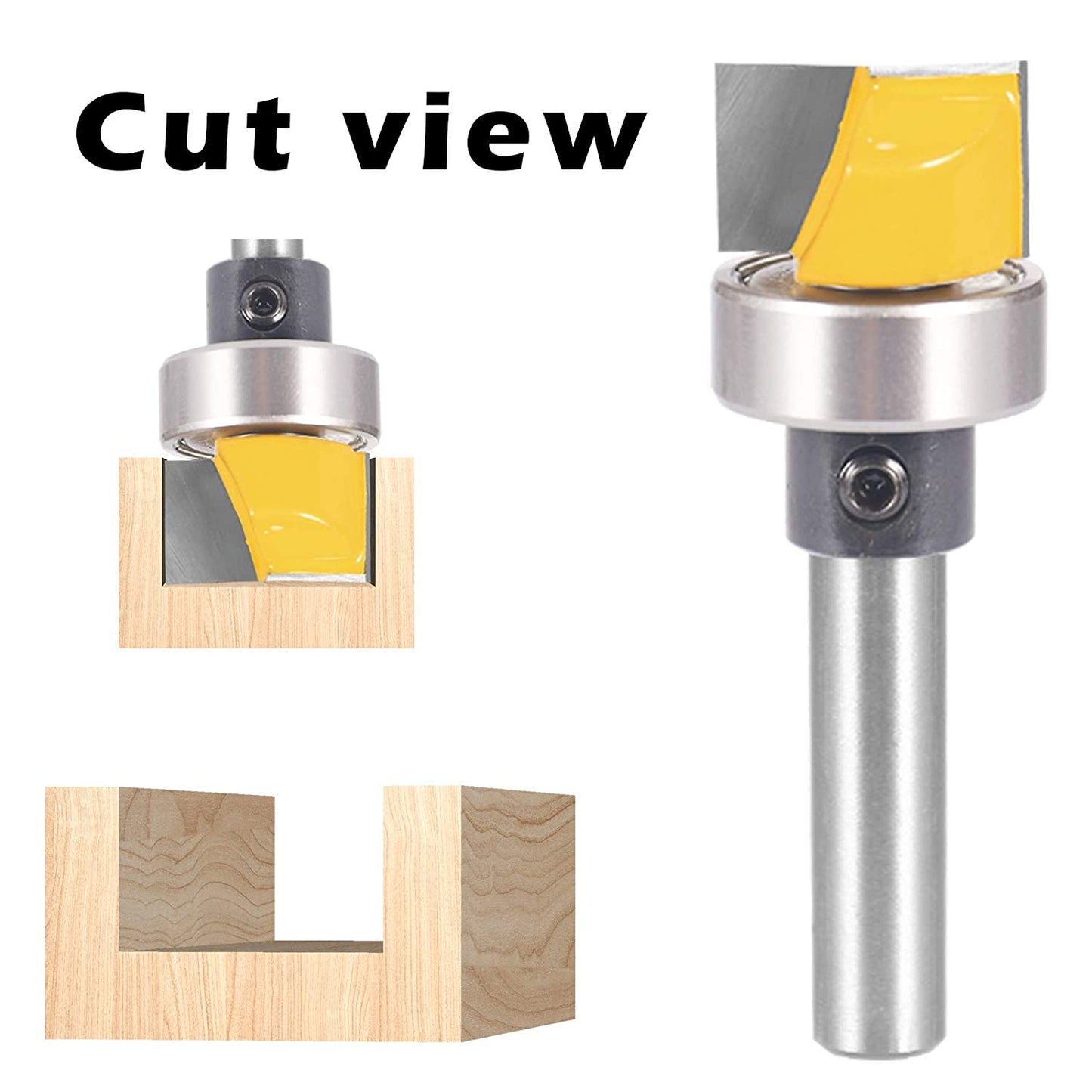 Top Bearing Flush Trim Pattern Router Bit in 1/4 inch Shank, 3/4 inch Cutting Diameter by Tooldo image 2