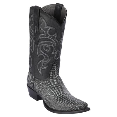 LOS ALTOS BOOTS MENS #940774 SNIP TOE | GENUINE TEJU LIZARD BOOTS | COLOR SANDED BLACK image 0