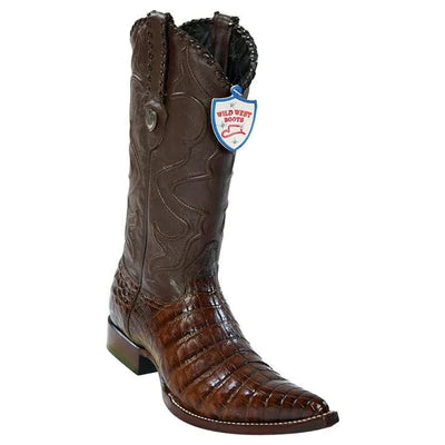 WILD WEST BOOTS #2958207 MEN'S | COLOR BROWN | MEN'S WILD WEST CAIMAN BELLY 3X TOE BOOTS HANDCRAFTED image 0