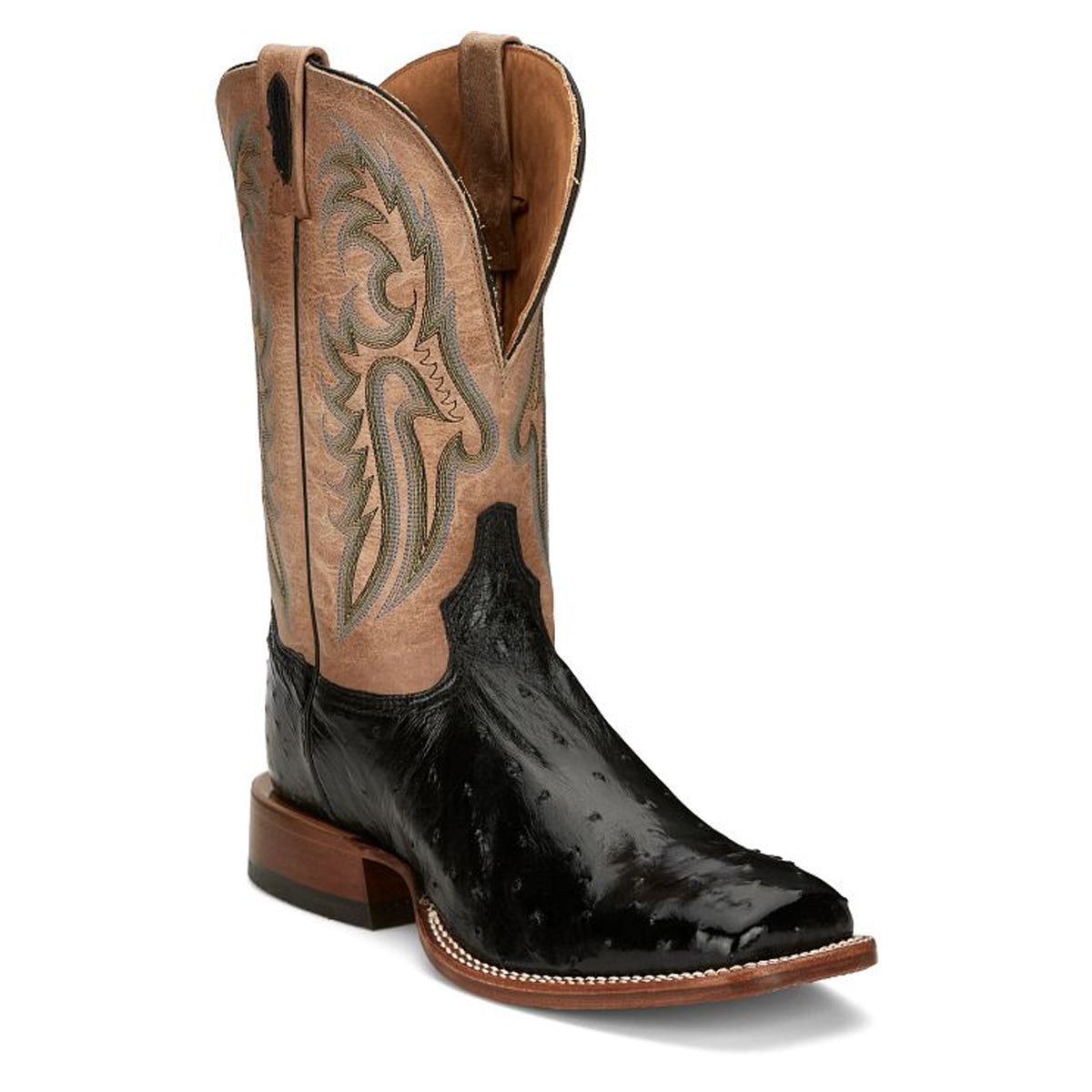 Tony Lamas Boots Men's Footwear Wester Castillo 11" Full Quill Ostrich Color Onyx image 1