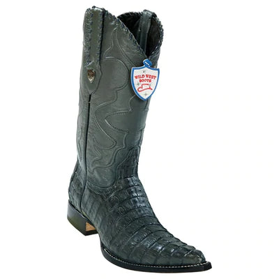 WILD WEST BOOTS #2950109 MEN'S | COLOR GRAY | MEN'S WILD WEST CAIMAN TAIL 3X TOE BOOTS HANDCRAFTED image 0