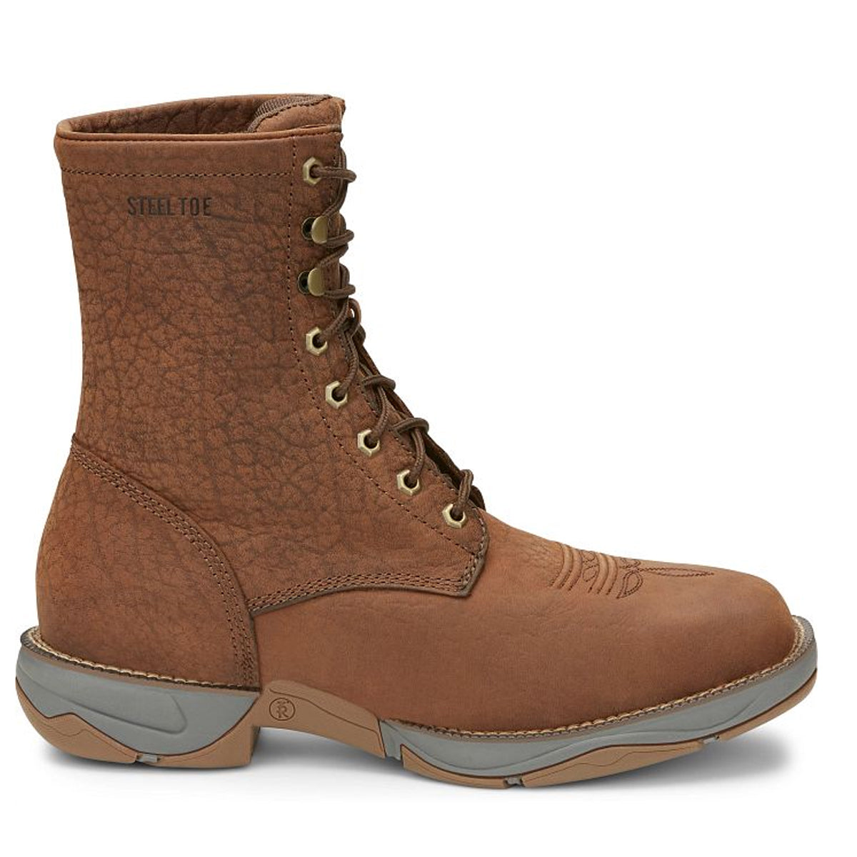 Tony Lamas Boots Men's Footwear Work Tova 8" Stell Toe  Lace Up Color Tawny image 2