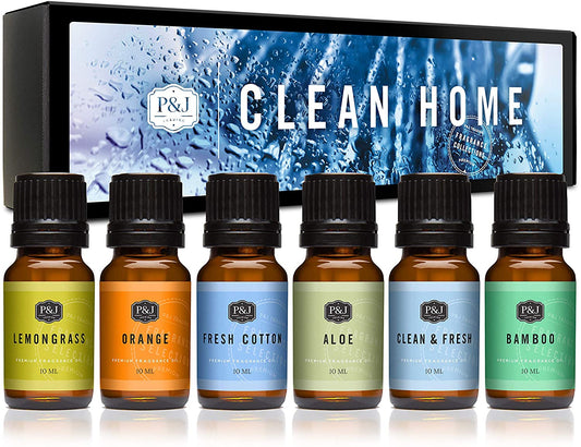 P&amp;J Trading Fragrance Oil | Clean Home Set of 6 - Scented Oil for Soap Making, Diffusers, Candle Making, Lotions, Haircare, Slime, and Home Fragrance image 0