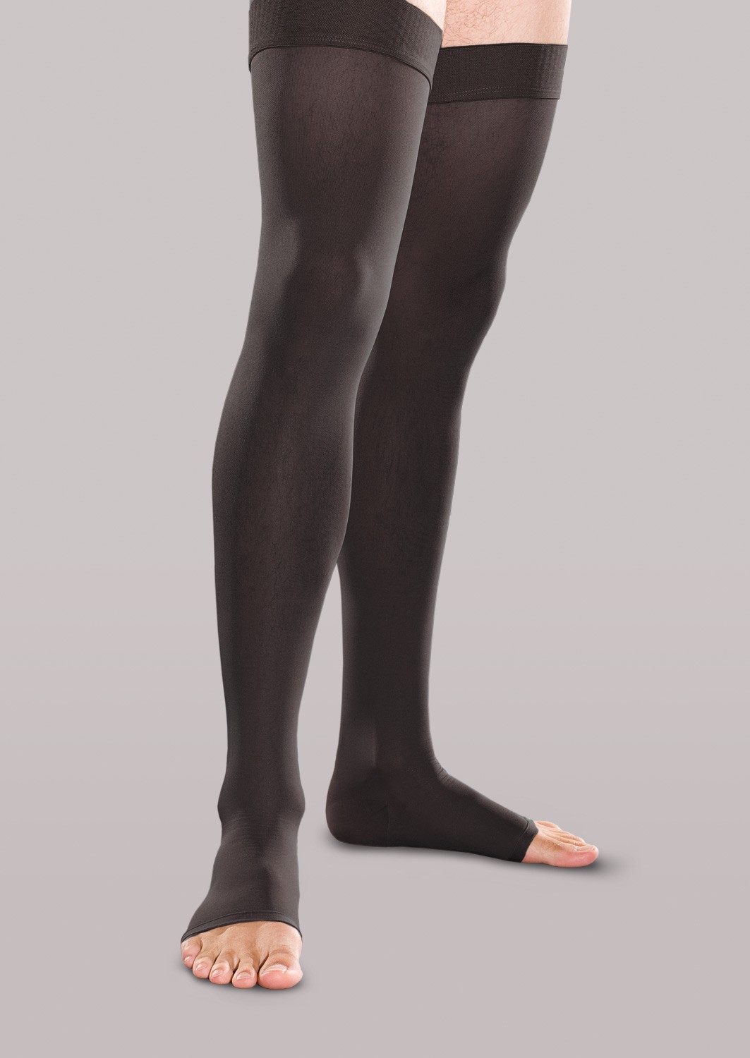 Firm Support Thigh High Open-Toe Stockings
