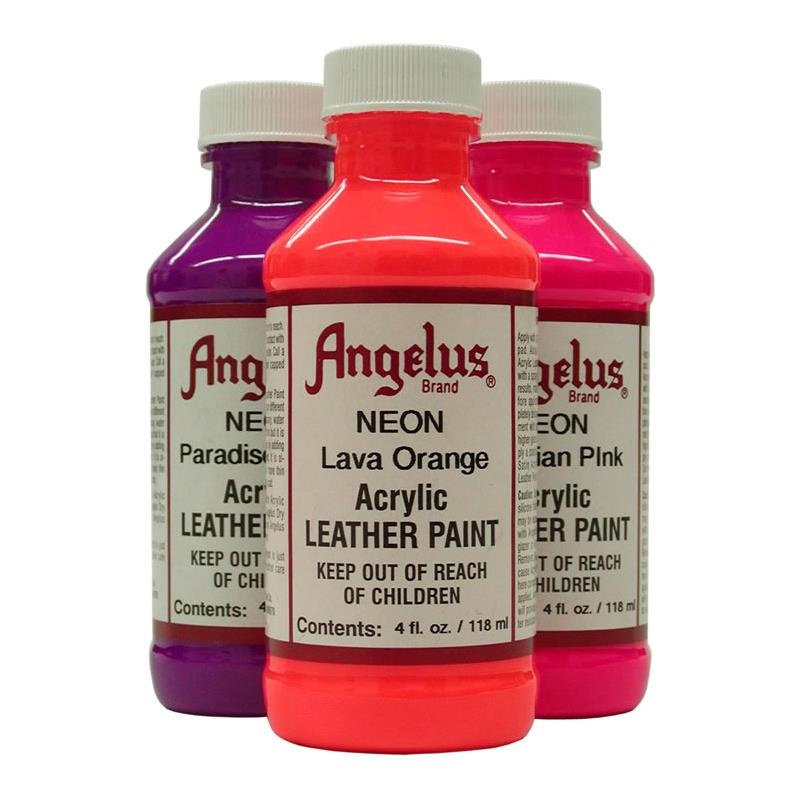 Angelus Acrylic Leather Paint Neon Kit, 1 oz., 12 Colors