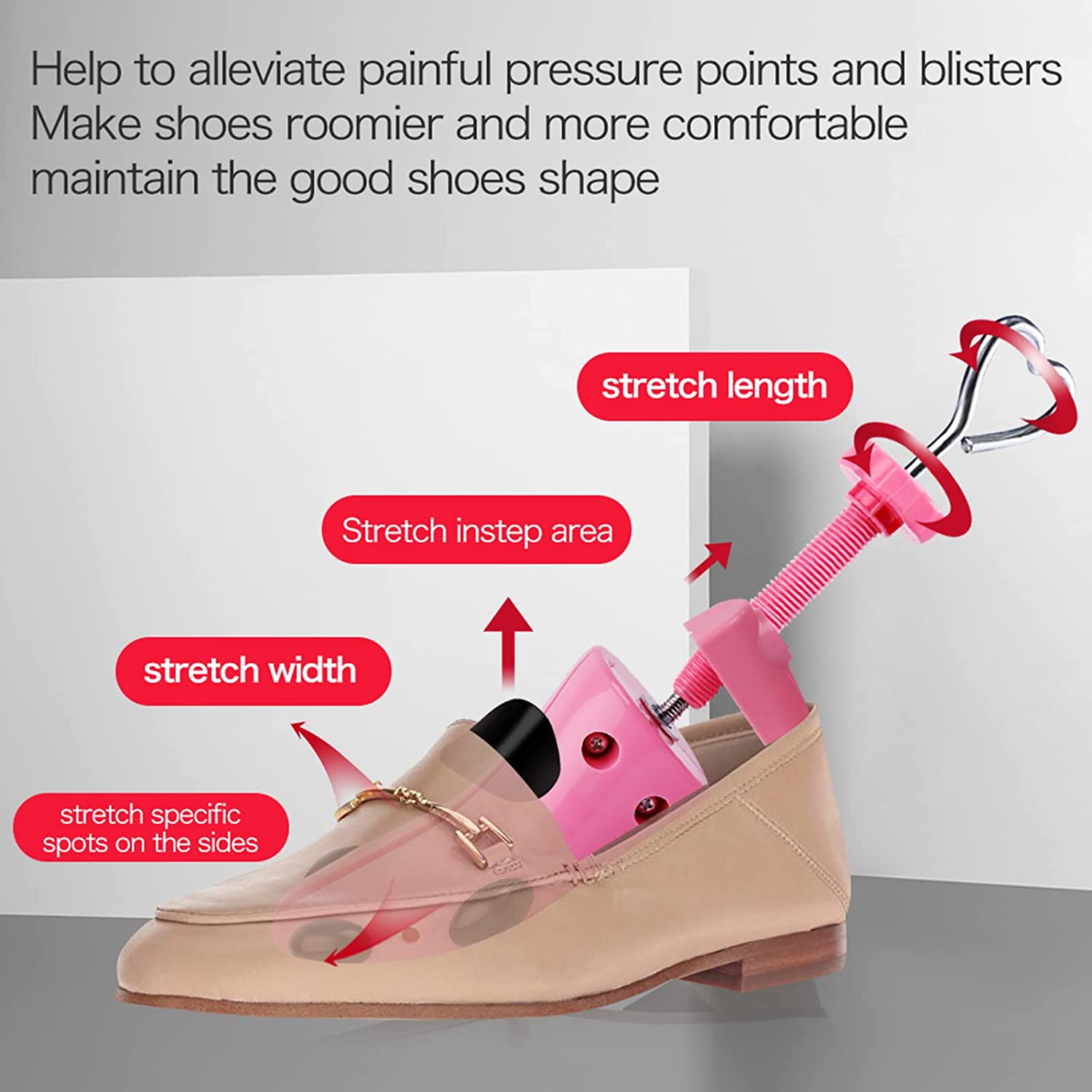 Shoe Stretcher Pair 4-way Shoe Expander Widener Shoe Tree Extender for Wide Feet 