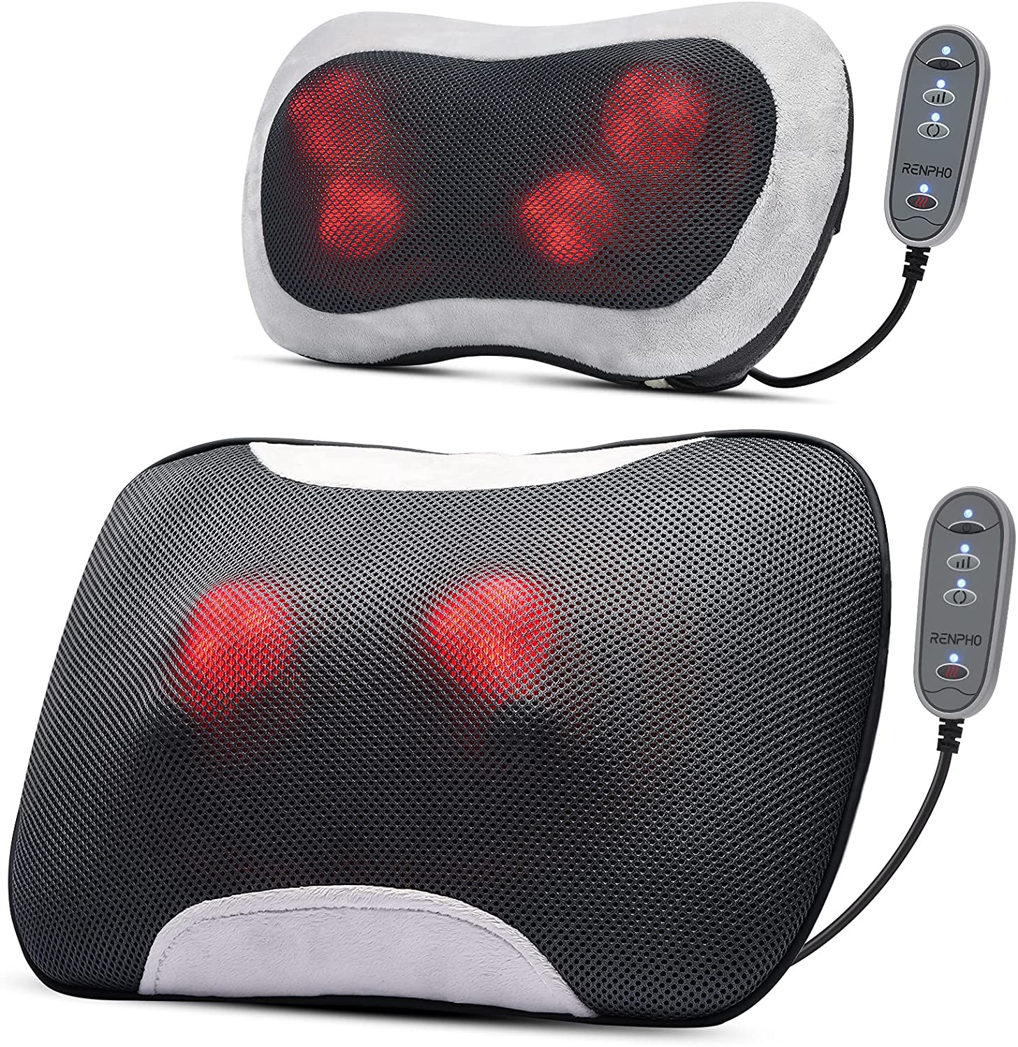 RENPHO Back Massager with Heat, Shiatsu Massage Pillow with Deep Tissue  Kneading for Neck Lower Back Shoulder, Relaxation Gifts for Mom Dad, Use at
