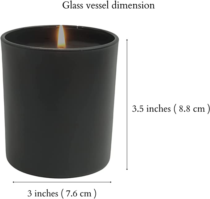 10oz Quality Matte Black Glass Candle Jars