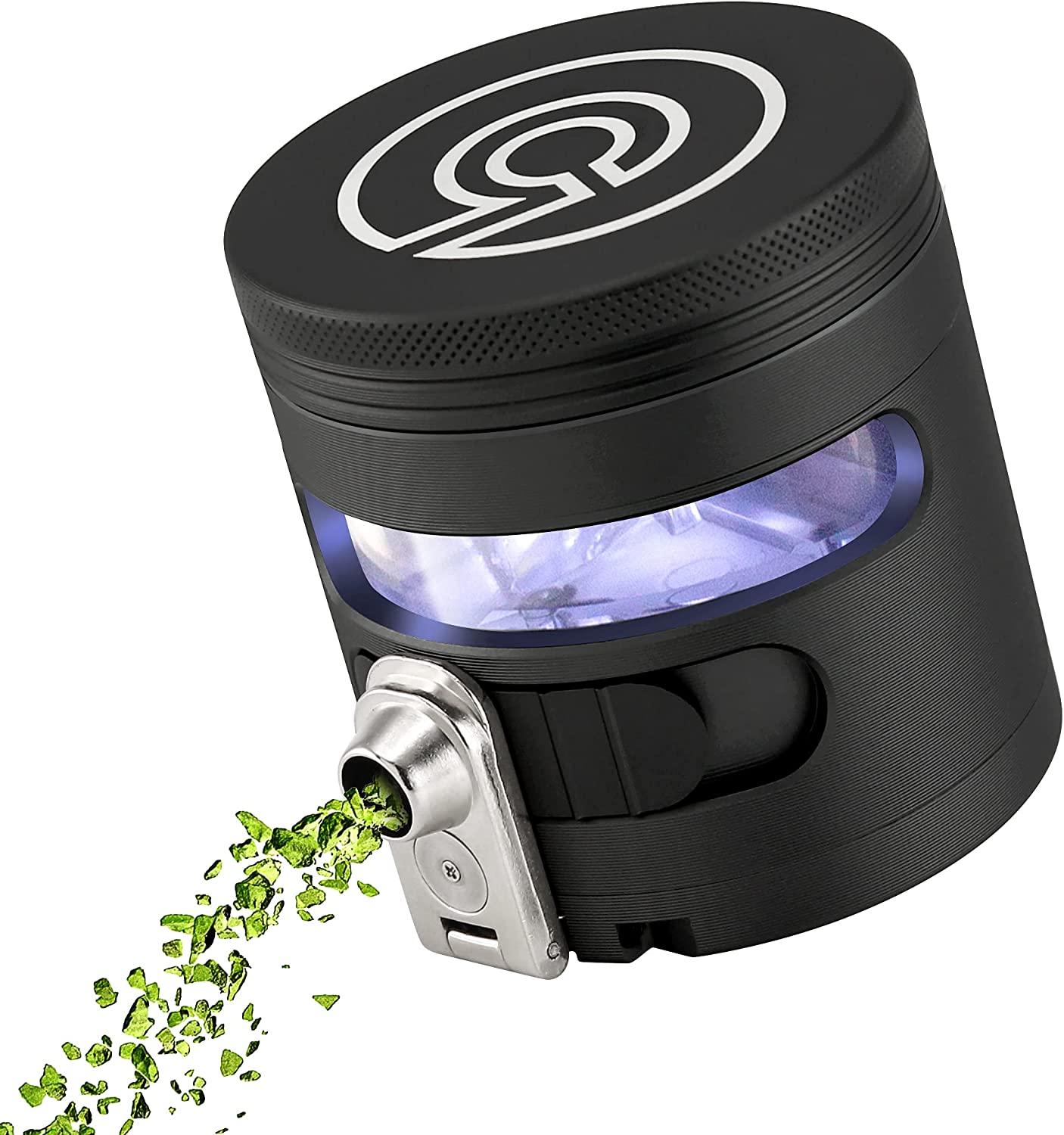 Tectonic MANUAL Herb Grinder w/ AUTOMATIC Electric Herbal Spice Dispenser  Large 2.5 Aluminum Alloy