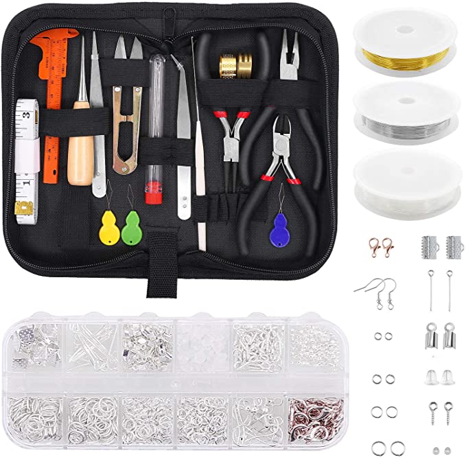 Jewelry Making Supplies Kit with Jewelry Tools, ForTomorrow Jewelry Wires  Findings Set for Jewelry Repair, Beading, Bracelets, Earrings, DIY Handmade