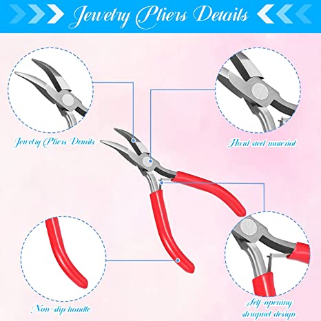 8 Pcs Jewelry Making Pliers Tool Kit, Needle Nose Pliers, Round