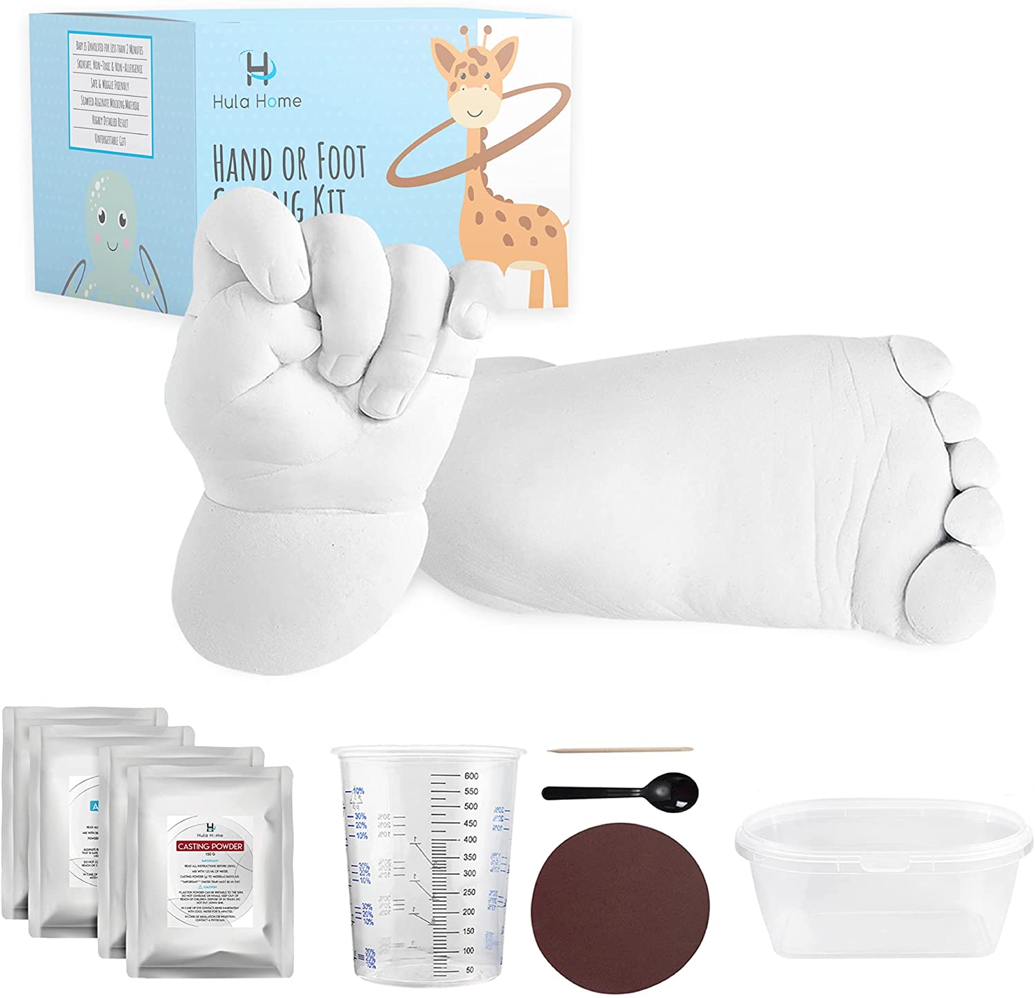 Hula Home Baby Keepsake Hands Casting Kit, Plaster Hand Molding Kit for  Infant Hand & Foot Mold, Hand Mold Sculpture Kit for Newborns, Toddlers,  Babies, Baby Gifts