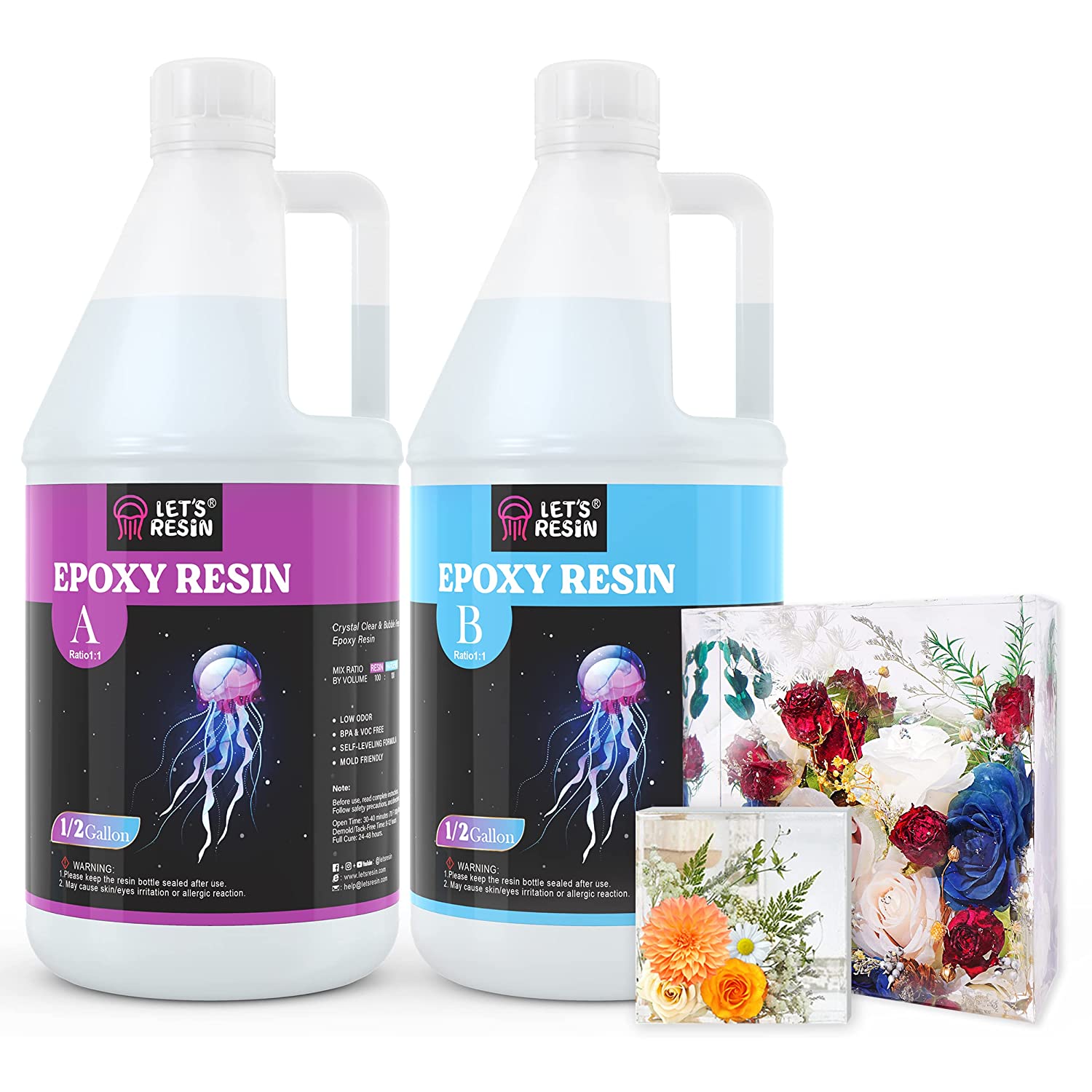 LET'S RESIN UV Resin Kit Bundle with 80oz Crystal Clear Epoxy Resin,  Bubbles Free Resin for Resin Art