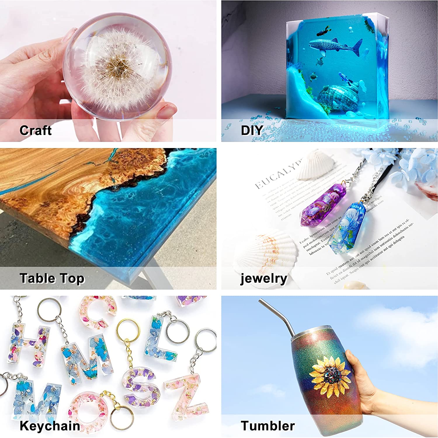 Let's Resin Crystal Clear Epoxy Resin, 32oz Bubbles Free Epoxy Resin, Table Top & Bar Top Casting Resin, Clear Epoxy Resin for Art Crafts