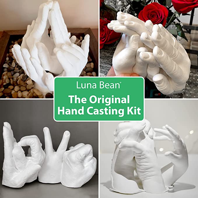 Luna Bean Intertwined Family Size Plaster Hand Mold Casting Kit - Perfect  for Adults & Kids DIY Kits - (Cast up to 6 Hands)