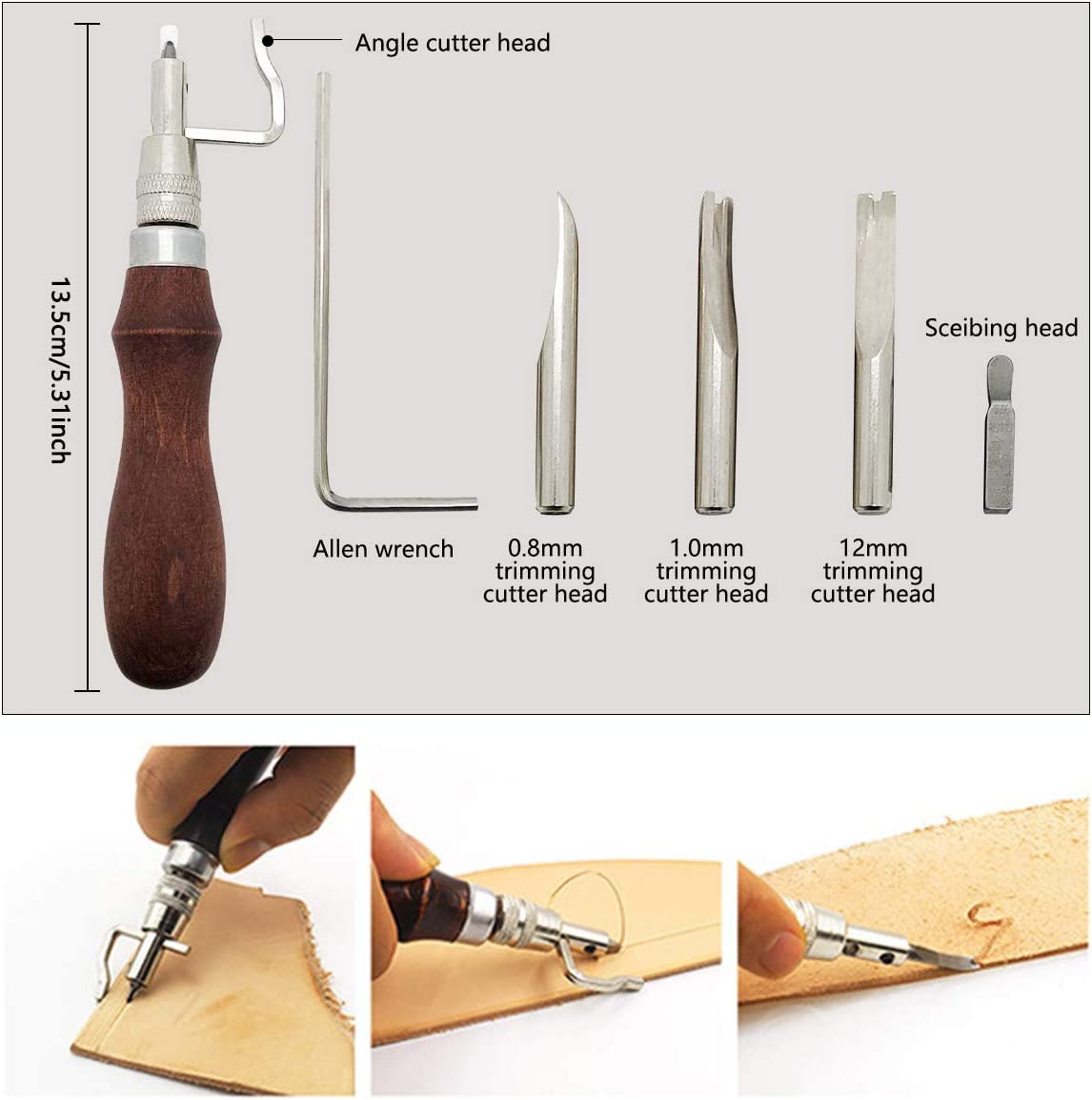 Leather Craft Kit With Waxed Thread Groover Awl Stitching Punch