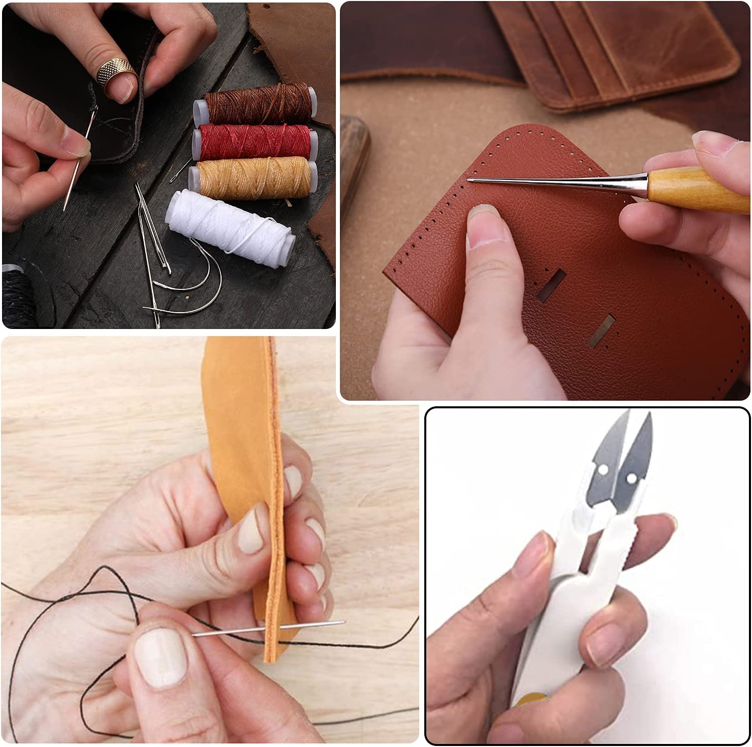 Upholstery Repair Sewing Kit Heavy Duty Sewing Kit with Sewing Awl, Seam  Ripper, Hand Sewing Stitching Needles, Sewing Thread, Leather Craft Tool  Kit for Shoes Sofa Tent Carpet Leather Craft DIY