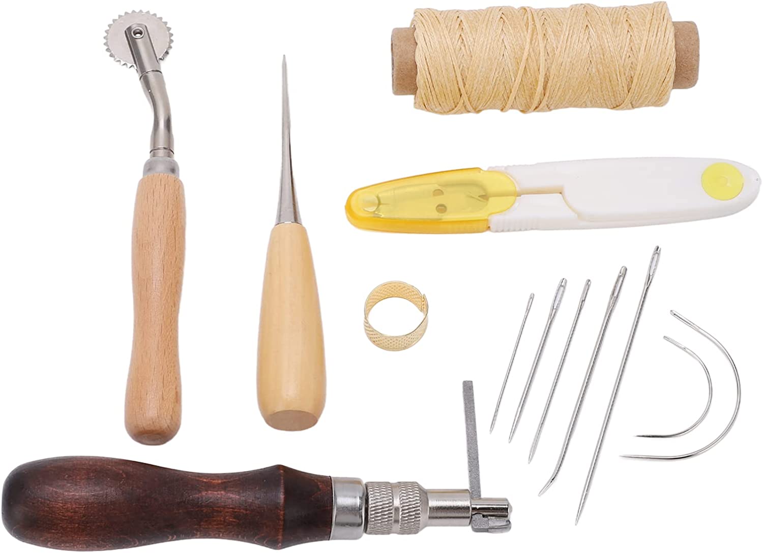 Leather Sewing Kit, Leather Working Tools and Supplies, Leather Working Kit  with Large-Eye Stitching Needles, Waxed Thread, Leather Upholstery Repair  Kit, Leather Sewing Tools for DIY Leather Craft, 